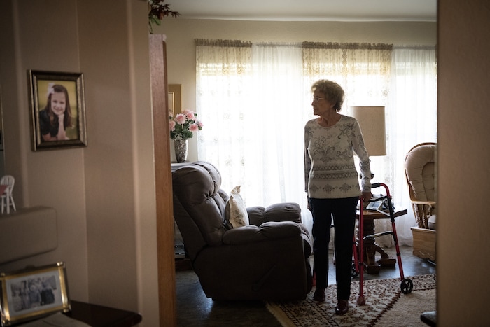 (Loren Elliott  |  For The Washington Post)  Dorothy O'Connell was hospitalized with a dangerous infection following a Liveyon treatment and has had to learn how to walk again.