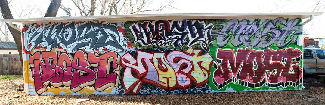 (Rick Egan  |  The Salt Lake Tribune)   A spray-painted tribute to Joey Kirk  ("MOST") on 300 East in Salt Lake City.  Joey,  was hit by a TRAX train and killed on Nov. 1. Friday, December 1, 2017.