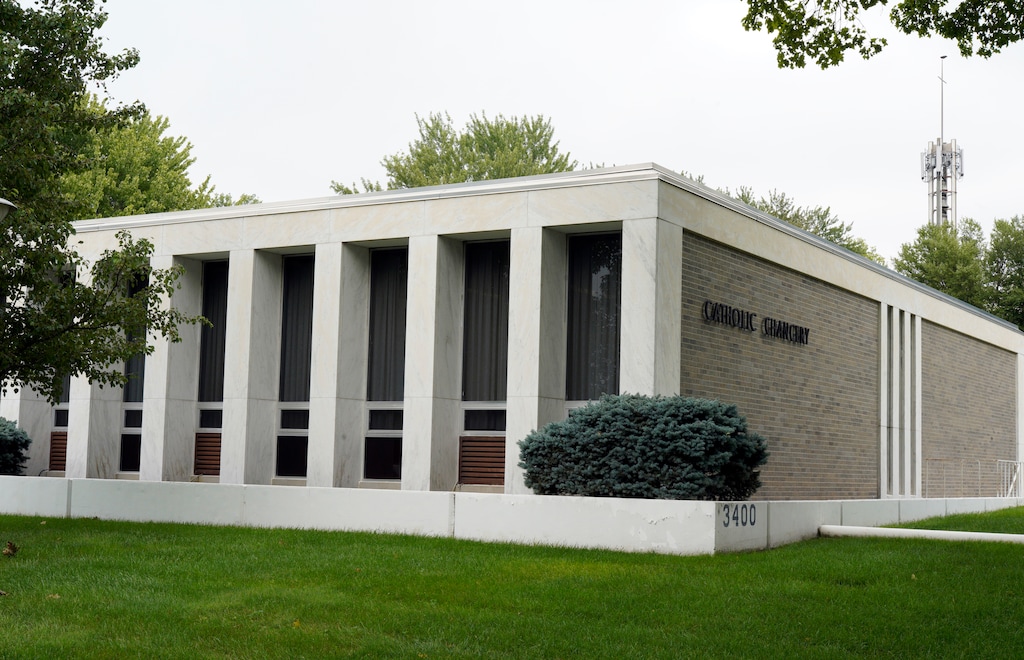 The Aug. 28, 2018 photo shows the Catholic Chancery in Lincoln, Neb. The Diocese of Lincoln, housed in this building, that refused for years to participate in annual sex abuse audits is facing a potential criminal investigation and criticism that it mishandled priests who were accused of sexual assault and morally questionable behavior. (AP Photo/Nati Harnik)