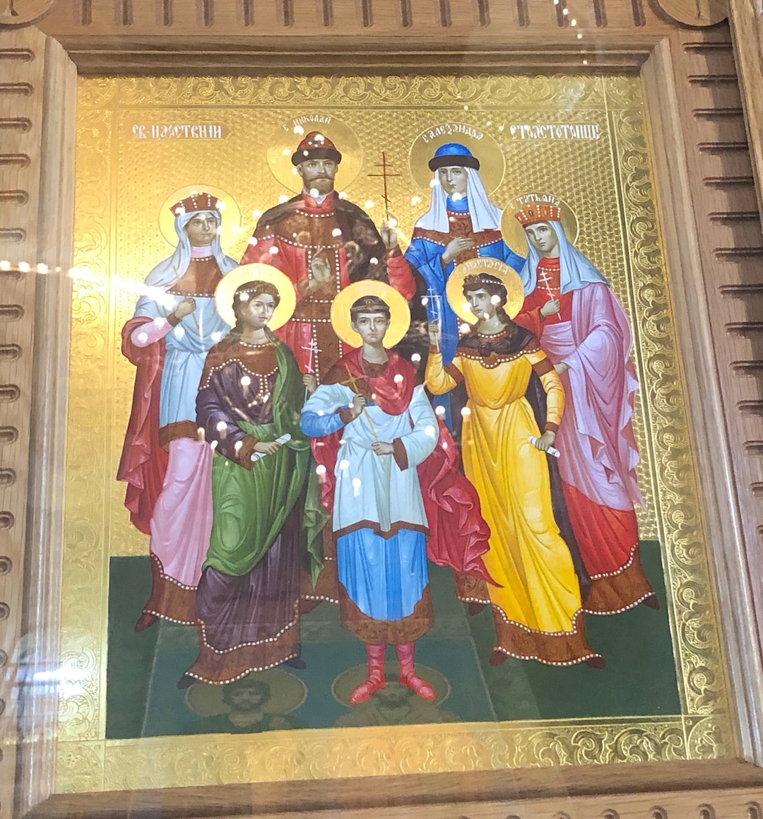 (Michael Stack  |  Special to The Salt Lake Tribune)Icon painting of the recently sainted Romanov family in the Church of Our Savior on Spilled Blood in St. Petersburg.