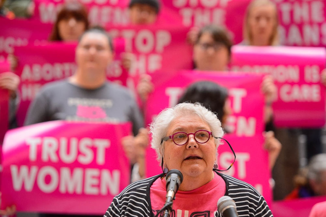 (Trent Nelson  |  The Salt Lake Tribune)  Karrie Galloway, Planned Parenthood Association of Utah, at a news conference on Utah's pending 18-week abortion ban, at the Utah Capitol in Salt Lake City on Wednesday April 10, 2019.