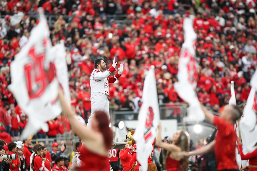 (Meg Oliphant | Special to The Tribune) The Utah Utes marching band performs ahead of the game against the Penn State Nittany Lions at Rose Bowl Stadium on Jan. 2, 2023 in Pasadena, Calif.