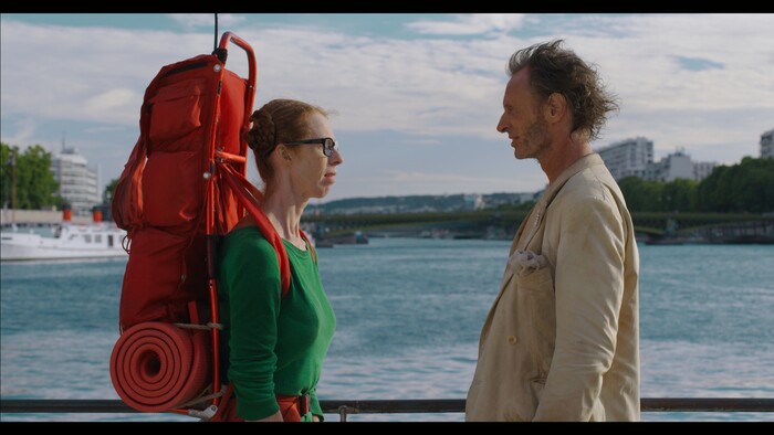 ( Courtesy |  Oscilloscope Films) Fiona (Fiona Gordon, left), a tourist from Canada, encounters Dom (Dominque Abel), a roguish vagabond, in the comedy "Lost in Paris," directed and written by Abel and Gordon.