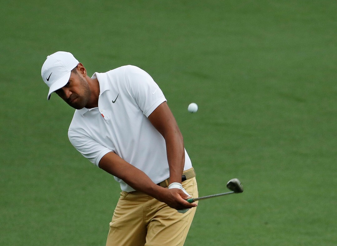 (Chris Carlson | AP file photo) Tony Finau hits on the second hole during the final round for the Masters golf tournament Sunday, April 14, 2019, in Augusta, Ga.