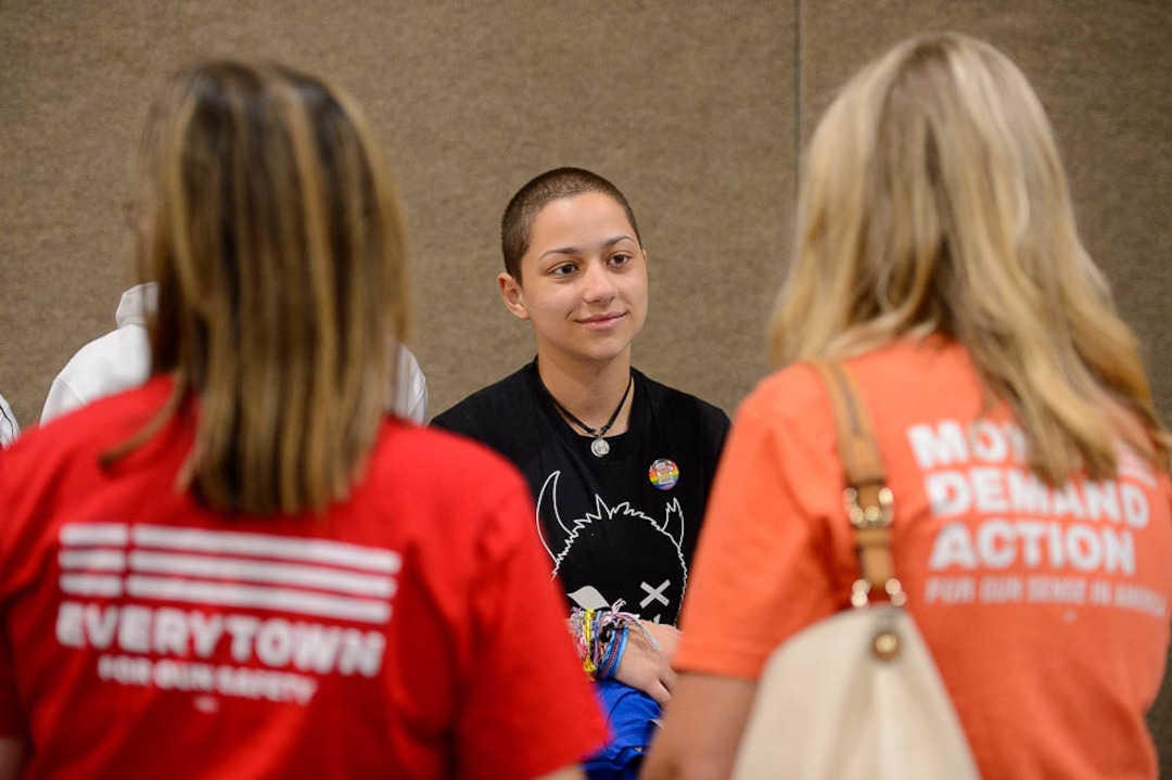 (Trent Nelson | The Salt Lake Tribune)  Student activists involved with the March for Our Lives movement spoke at a town hall at the Mountain America Expo Center in Sandy, Saturday July 14, 2018. Emma Gonzales.