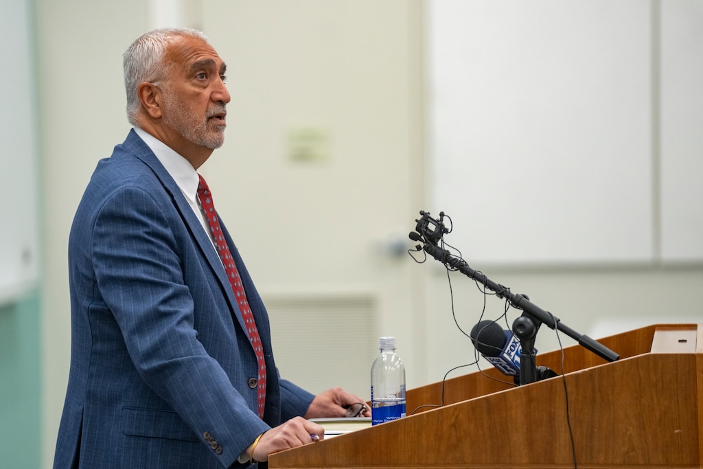 (Rick Egan | The Salt Lake Tribune) Salt Lake County District Attorney Sim Gill speaks at a news conference in May. 
