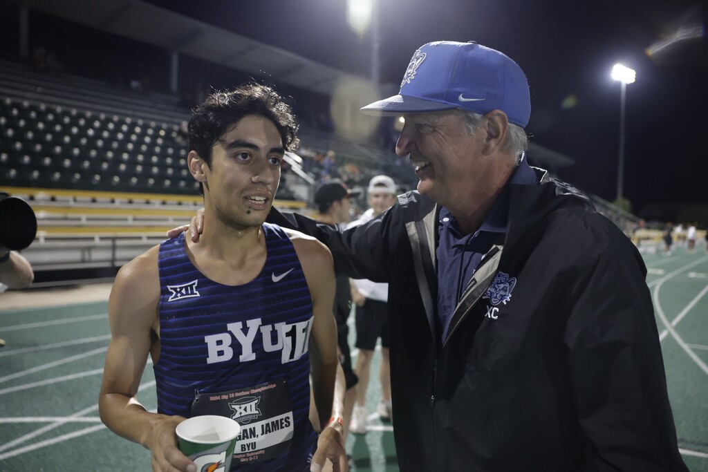 (BYU Athletics) Cougar runner James Corrigan won the Big 12 title in the 3,000-meter steeplechase last weekend in Waco, Texas.