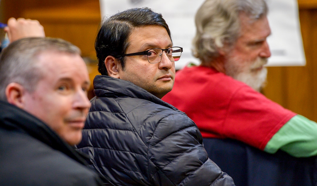 Leah Hogsten  |  The Salt Lake Tribune  Ashish Patel, center, listens as constituents ask questions of Congressman Ben McAdams in the Lehi City Council chambers Tuesday evening during his second town hall in Utah County, Feb. 19, 2019.
