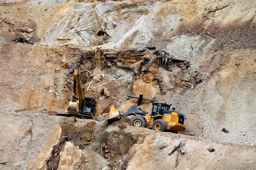 (Brennan Linsley | AP file photo) Heavy machinery works to repair damage at the Gold King Mine outside Silverton, Colo., where the U.S. Environmental Protection Agency inadvertently triggered a spill of 3 million gallons of wastewater in August 2015.