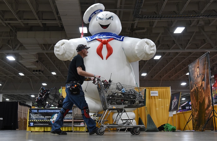 (Francisco Kjolseth  |  The Salt Lake Tribune)  Crews get ready for those attending the start of FanX Salt Lake Comic Convention at the Salt Palace in Salt Lake City Thursday, Sept. 6, 2018, during the three-day pop culture convention.