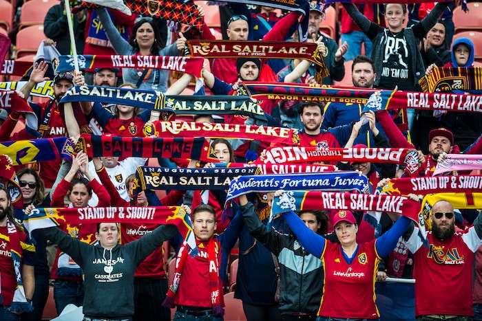 (Chris Detrick  |  The Salt Lake Tribune)  Real Salt Lake fans after the game at Rio Tinto Stadium Sunday, October 22, 2017.  