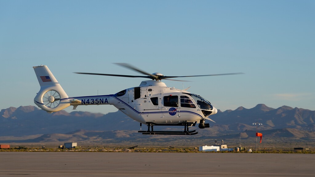 (Rick Bowmer | The Associated Press) A helicopter recovery team departs the Michael Army Air Field before the arrival of a space capsule carrying NASA's first asteroid samples on Sunday, Sept. 24, 2023, to a temporary clean room at Dugway Proving Ground, in Utah. The Osiris-Rex spacecraft released the capsule following a seven-year journey to asteroid Bennu and back.