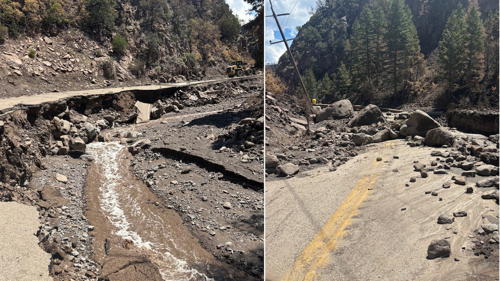 (Utah Department of Transportation) Damage on SR-153 caused by flooding on Sunday, July 19, 2026.