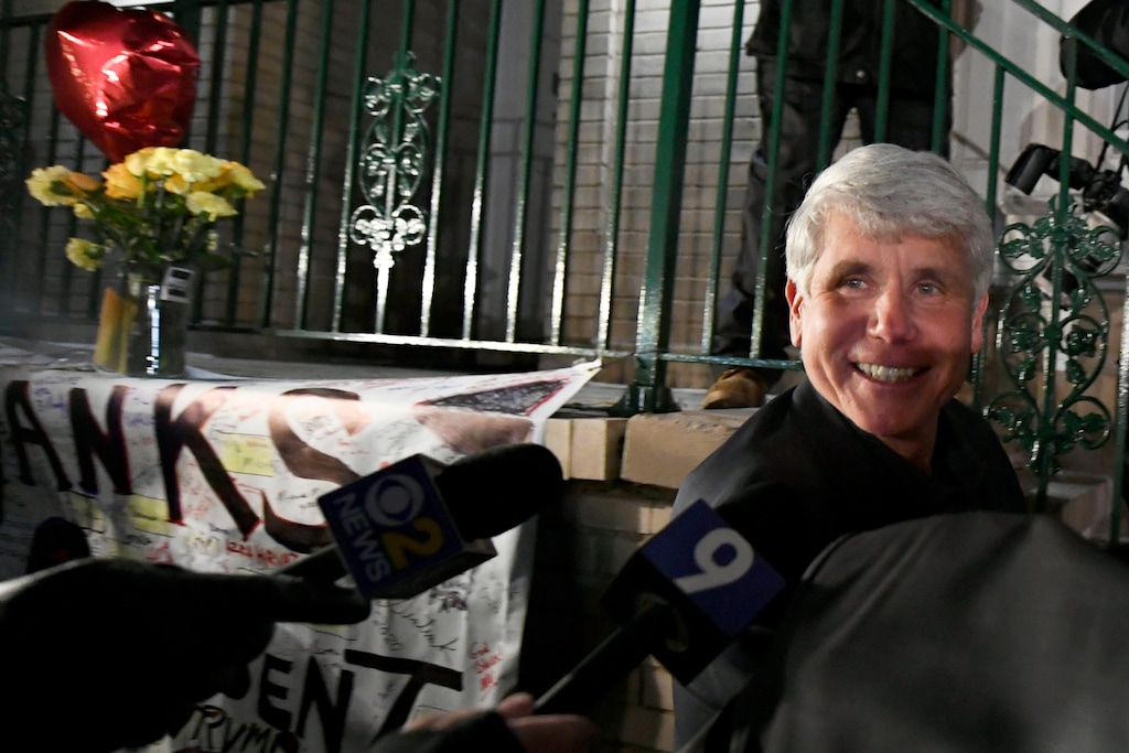 (Paul Beaty | AP) Former Illinois Gov. Rod Blagojevich smiles as he arrives home in Chicago on Wednesday, Feb. 19, 2020, after his release from Colorado prison late Tuesday. Blagojevich walked out of prison Tuesday after President Donald Trump cut short the 14-year prison sentence handed to the former Illinois governor for political corruption.