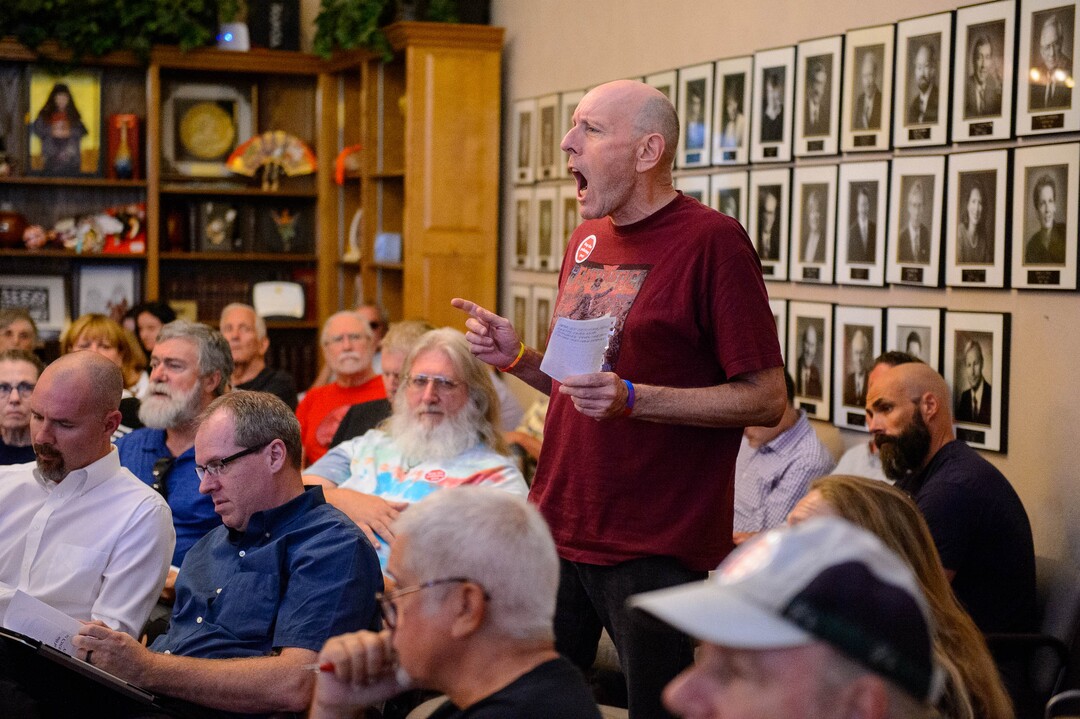 (Trent Nelson  |  The Salt Lake Tribune)  John Wilkes speaks in opposition as the Salt Lake City Council takes public comment on a proposal to grant tax subsidies to development in the city's northwest side, on Tuesday Aug. 20, 2019.