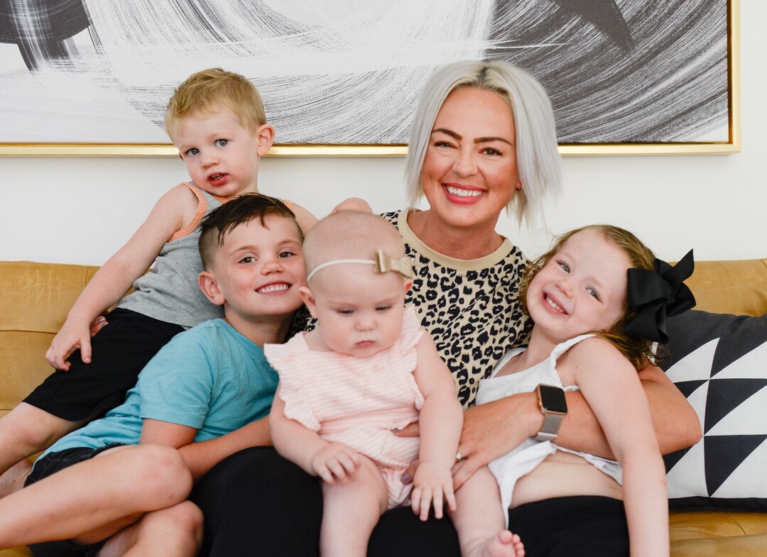 (Leah Hogsten  |  The Salt Lake Tribune) Ramsi Stoker is pictured with her children, from left, Banks, 2, Beklan, 6, Riarson, 7 months, and Revali, 4, at their home Friday, Aug. 2, 2019. Stoker's two oldest children were conceived through in vitro fertilization. The two youngest were conceived naturally. Stoker, 39, and her husband, Brian, not pictured, struggled with unexplained infertility until seeking help from the Utah Fertility Center and the Footsteps to Fertility program in 2012.