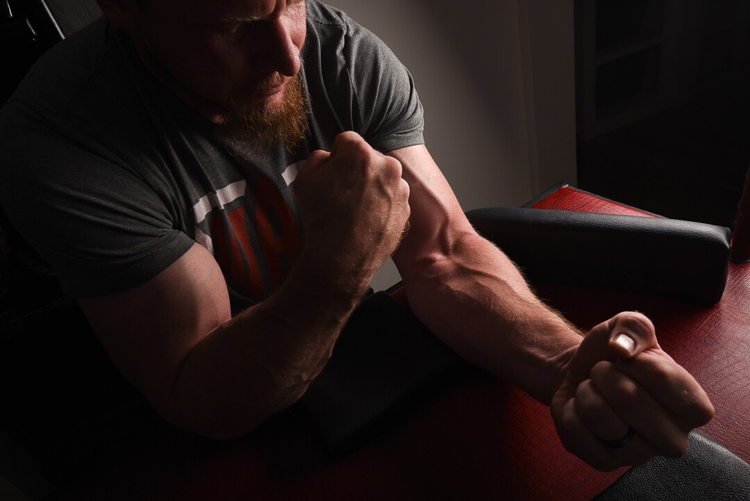 (Francisco Kjolseth  |  The Salt Lake Tribune)  Rising armwrestling star Jordan Sill of Layton who competes in the 210 lbs weight class and started competing 15 years ago when he won his first trophy, has been ascending the World Armwrestling League as he heads to Norfolk, Virginia this week to compete in the Super Star Showdown Series.