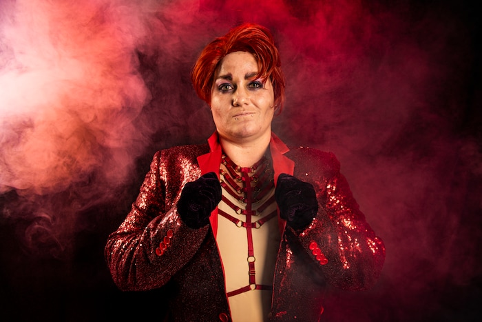 (Isaac Hale | Special to The Tribune) Elise Rockett, of Provo, who performs as Jesse Rabbit, poses for a portrait before a bi-weekly drag show held by the Divine Sister-Misters of Utah County at City Limits Tavern in downtown Provo on Friday, June 18, 2021.