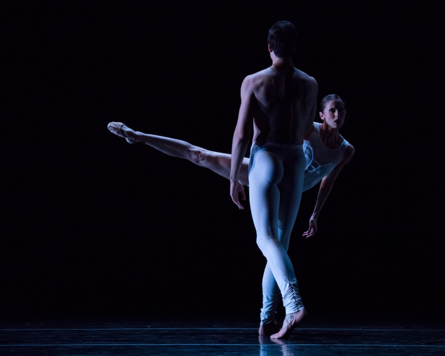 (Courtesy photograph by Beau Pearson) Allison DeBona, Ballet West first soloist, and Chase O'Connell, principal artist, in Africa Guzmán's "Sweet and Bitter."