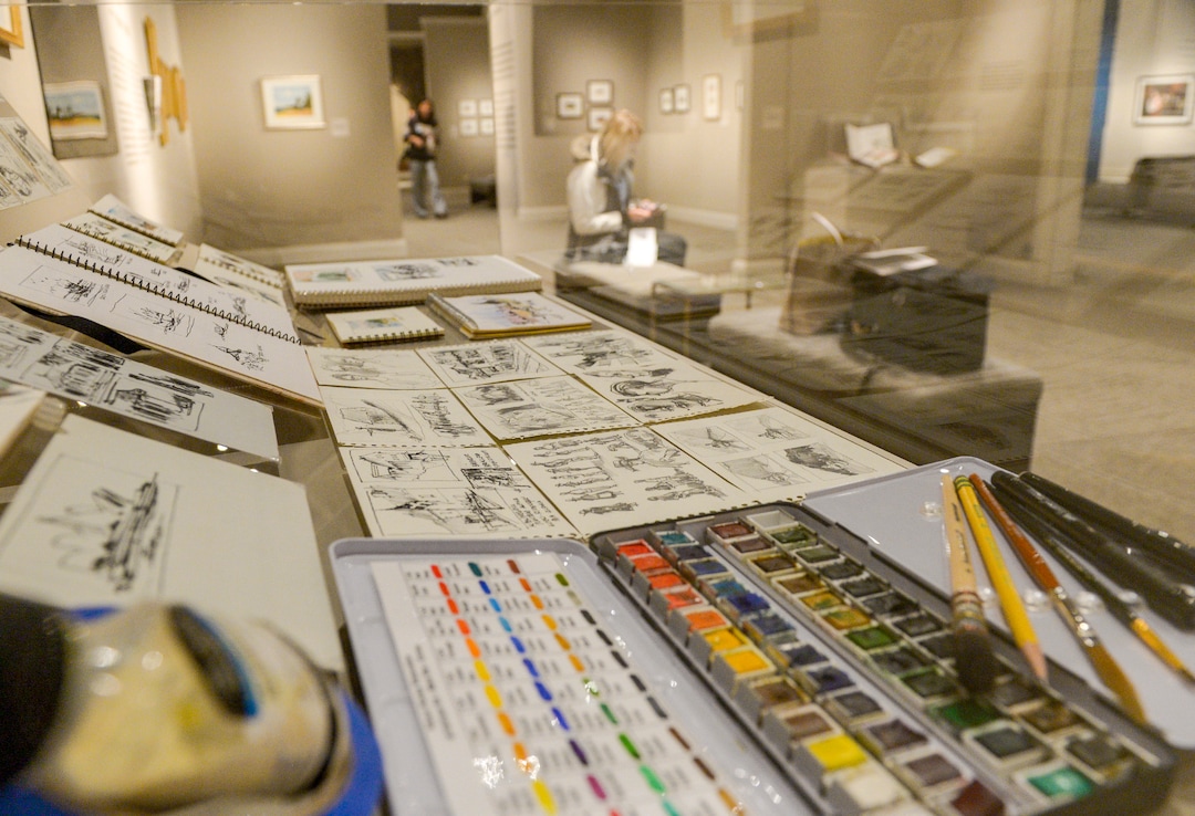 Leah Hogsten  |  The Salt Lake Tribune  A display box full of sketches, watercolors and brushes belonging to Henry Eyring. Eyring's extensive watercolor collection is on display now through January 21, 2019 at the Church History Museum. The collection, titled: ÒA Visual Journal: The Artwork of Henry B. Eyring,Ó reveals Eyring's memories with family, friends and trips. Eyring is second counselor in the First Presidency of The Church of Jesus Christ of Latter-day Saints.  