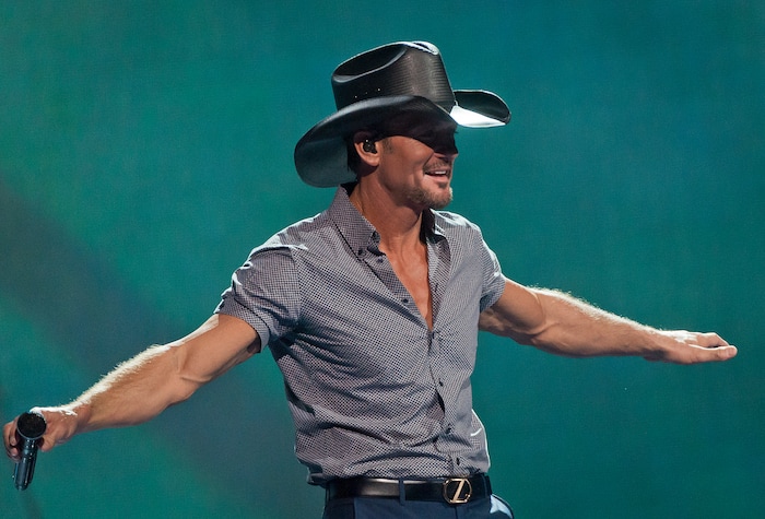 (Michael Mangum | Special to The Tribune)  Tim McGraw performs Wednesday, Sept. 27, at Vivint Smart Home Arena in Salt Lake City.