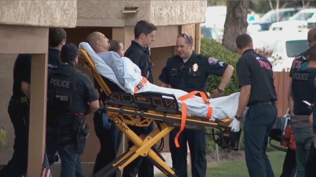 (Patrick Fitzgibbon  |  KUTV)  Police arrested this man Wednesday, April 11, 2018, after he allegedly shot three people at a West Valley City Smith's grocery store that day. He allegedly suffered injuries not related to the shooting.