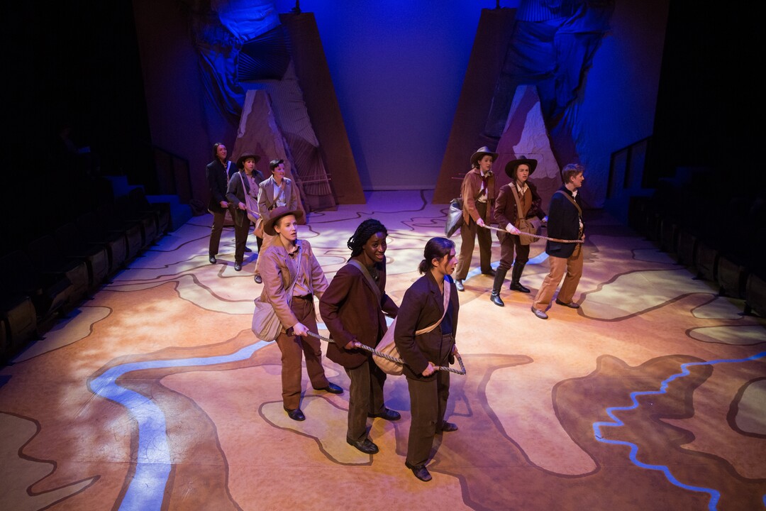 (Todd Collins | Courtesy of the University of Utah Department of Theatre)  Cast members of the University of Utah Department of Theatre’s March 2019 production of “Men on Boats.” The play by Jacklyn Backhaus tells the story of John Wesley Powell’s 1869 expedition to chart  the Green and Colorado Rivers through what would become Utah and other states.