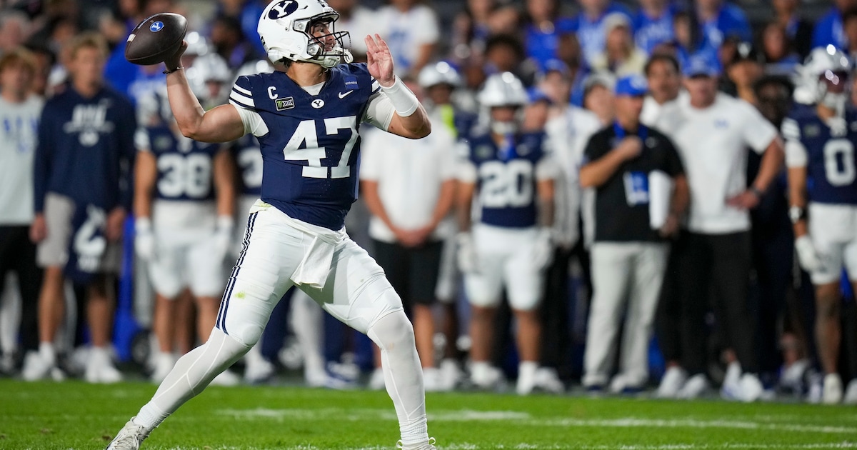 Photo: The Salt Lake Tribune Gordon Monson: Bear Bachmeier can’t carry BYU football alone forever, but he did in win over Iowa State. Next up? The Irish