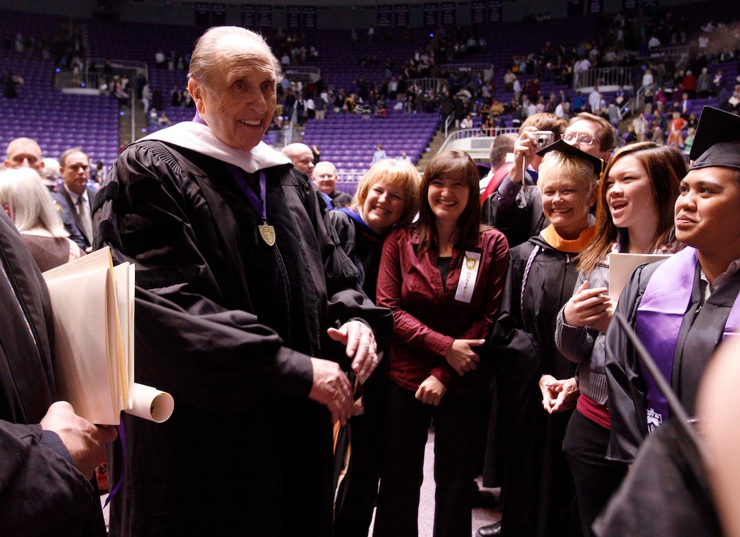 (Leah Hogsten  |  The Salt Lake Tribune) President Thomas S. Monson was given an honorary degree in humanities at the Weber State University's commencement on April 23, 2010.