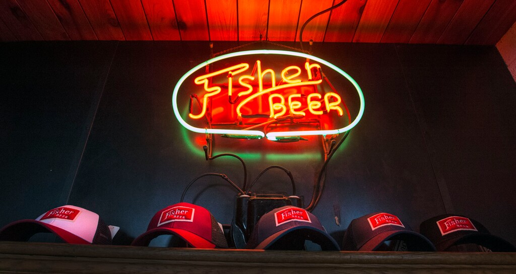 (Steve Griffin | Salt Lake Tribune file photo) An original neon light for the A. Fisher Brewing Company, one of the oldest names in Utah beer history. Fisher Brewing was denied, for now, in its attempt to get a full bar license for its Salt Lake City brewpub, after a meeting of the Utah Division of Alcoholic Beverage Services on Thursday, Feb. 23, 2023.
