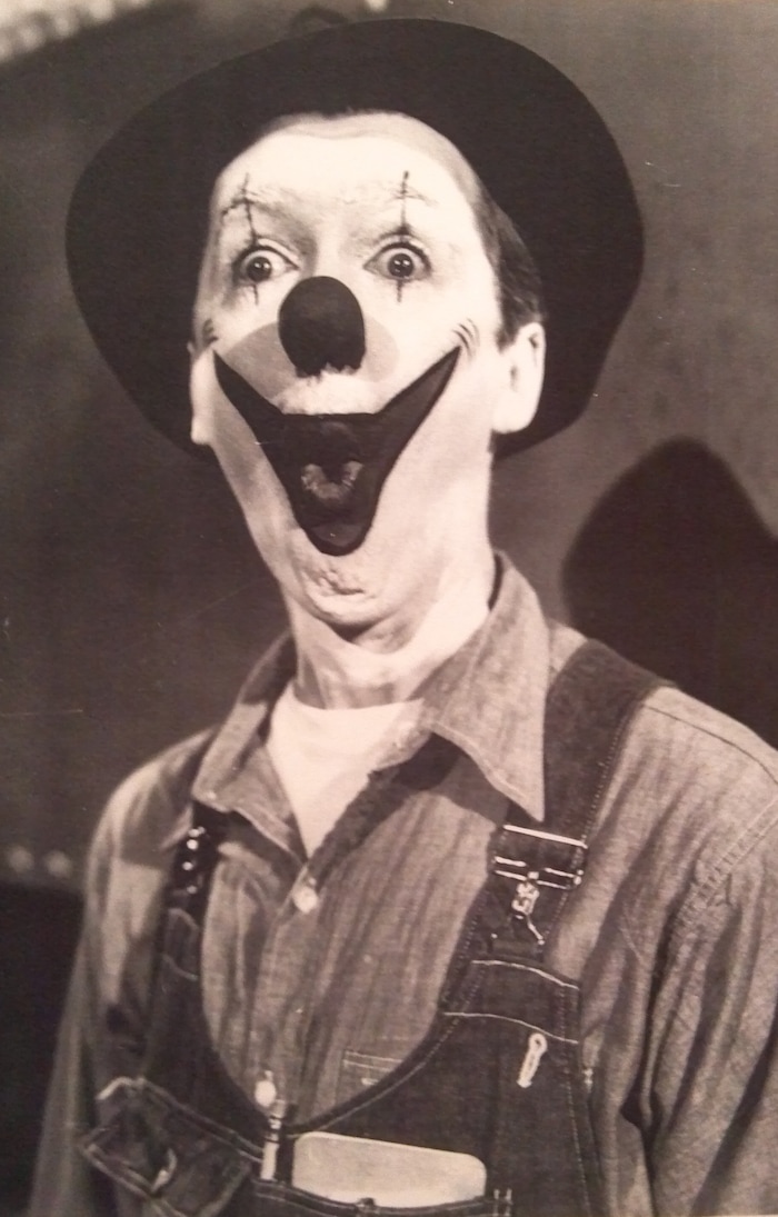 ( Courtesy photo) Jimmy Stewart plays Buttons, a clown with a dark past, in Cecil B. deMille's 1952 action epic "The Greatest Show on Earth."