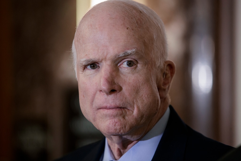 (J. Scott Applewhite | Associated Press file photo) In this Oct. 25, 2017 file photo, Senate Armed Services Chairman John McCain, R-Ariz., pauses before speaking to reporters during a meeting of the National Defense Authorization Act conferees, on Capitol Hill in Washington. A White House official dismissed a view expressed by Sen. McCain about President Donald Trump's CIA nominee, saying Thursday, May 10, 2018, at a staff meeting that "it doesn't matter" because "he's dying anyway," two people in the room told The Associated Press. Kelly Sadler was discussing McCain's opposition to Trump's pick for CIA director, Gina Haspel, when she made the comment.
