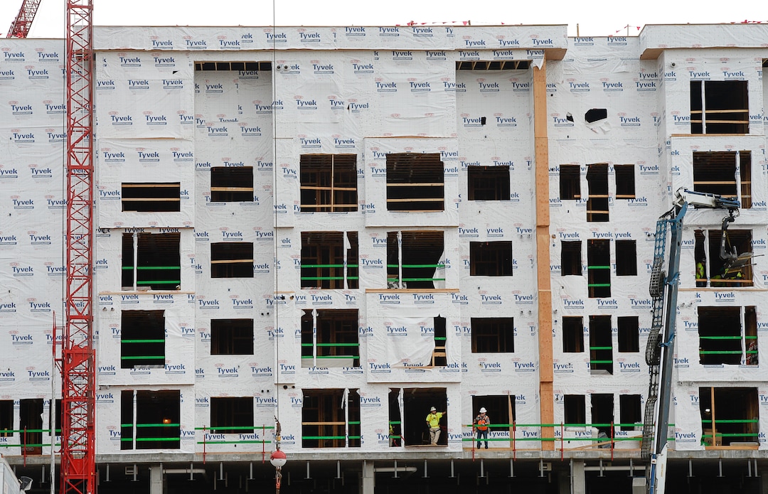 (Francisco Kjolseth  |  The Salt Lake Tribune)  Construction at the former Granite Furniture in Sugar House continues at a quick pace as the new Sugarmont Apartments takes shape on Tuesday, May 22, 2018. New Census data shows that Salt Lake City has surpassed 200,000 residents, and again is the state's fastest-growing city by numbers. It added 5,891 residents between July 1, 2016 and July 1, 2017.