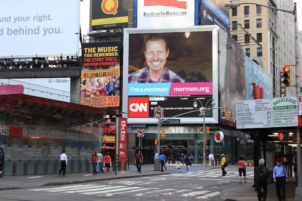 Courtesy  |  Mormonnewsroom.com"I'm a Mormon" ads on display in New York City.