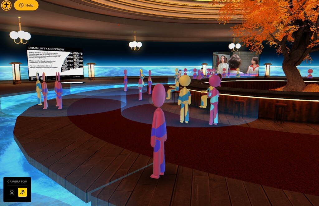 (Sundance Institute) An image from The Spaceship, a virtual meeting space that will be part of the 2022 Sundance Film Festival's New Frontier program.