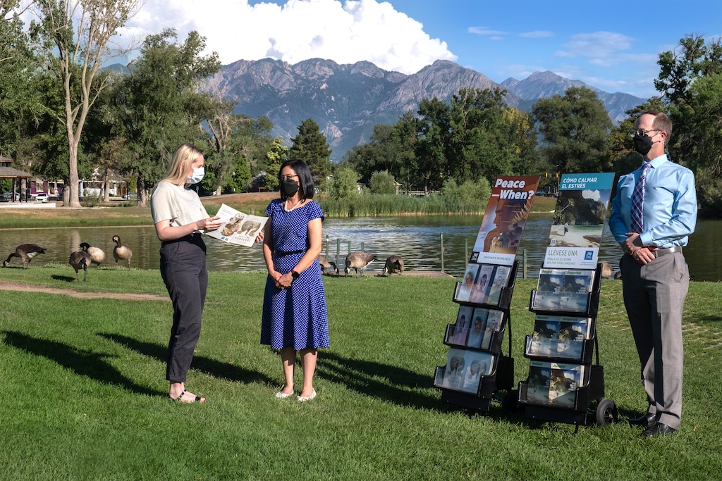 (Courtesy photo)
Jehovah's Witnesses have returned to in-person contacting. Here, Eugene and Katrina Hargrove spread the word at Salt Lake City's Liberty Park.