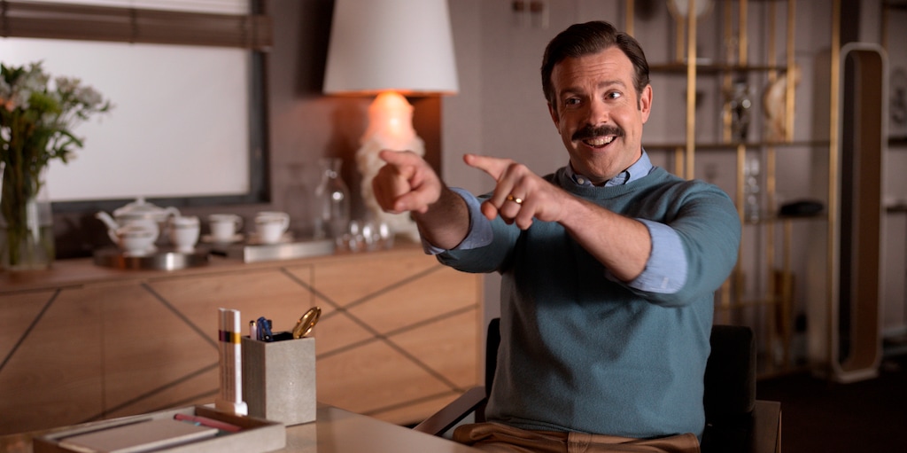 (Apple TV Plus via AP) Jason Sudeikis as “Ted Lasso."