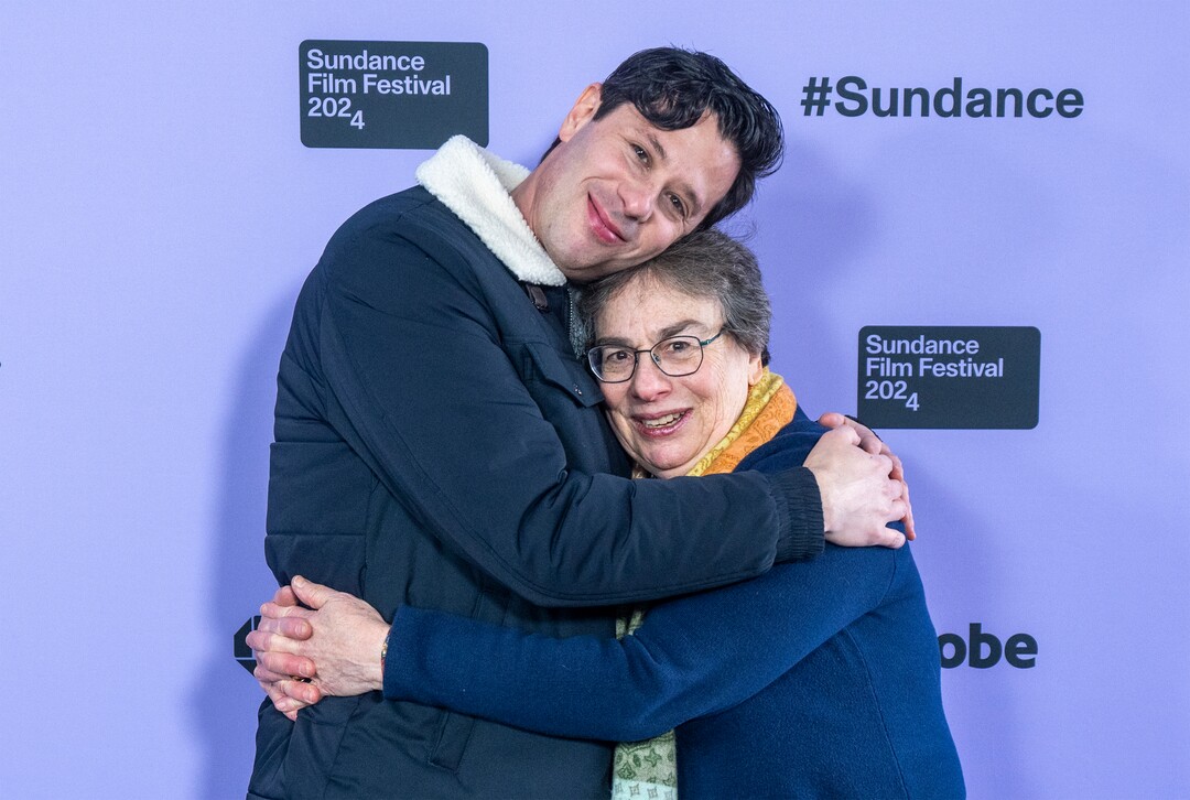 (Rick Egan | The Salt Lake Tribune)  Adam Kersh and Cindy Silver, on the press line for the premiere of "Between the Temples" at the Library Center in Park City, at the Sundance Film Festival, on Friday, Jan. 19, 2024.