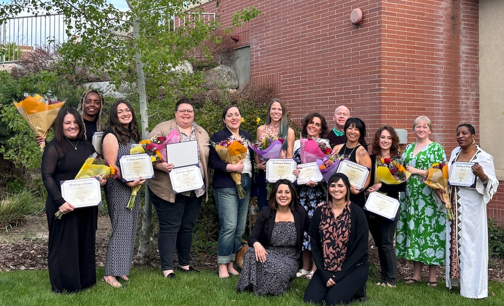 (Utah Microloan Fund) The spring 2025 cohort of "Banking on Women" participants pose for a photo at graduation. The free program is a "safe, inclusive environment" where Utah women can learn to write a business plan and understand their financials. Applications are due Oct. 30.