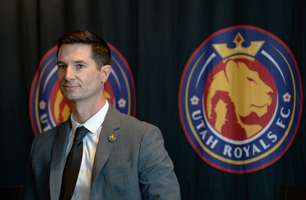 (Francisco Kjolseth  |  The Salt Lake Tribune) The Utah Royals FC announce former Chicago Red Stars assistant Craig Harrington as its new head coach during a press event at Rio Tinto Stadium in Sandy, Utah on Friday, Feb. 7, 2020.