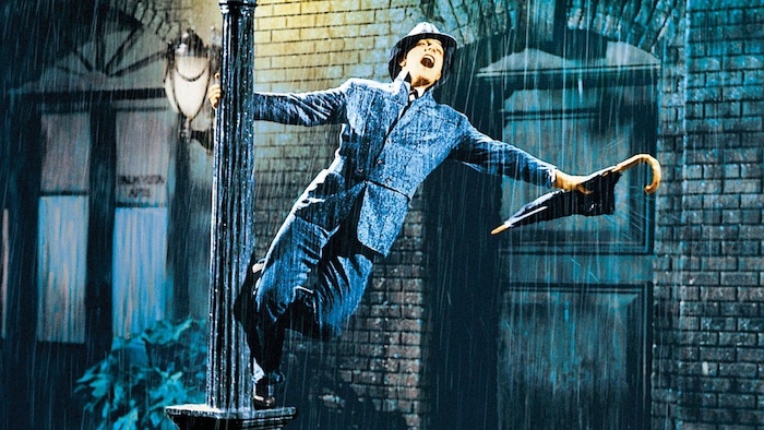 (courtesy MGM) Gene Kelly plays a Hollywood actor enjoying a California downpour in the 1952 musical "Singin' in the Rain."