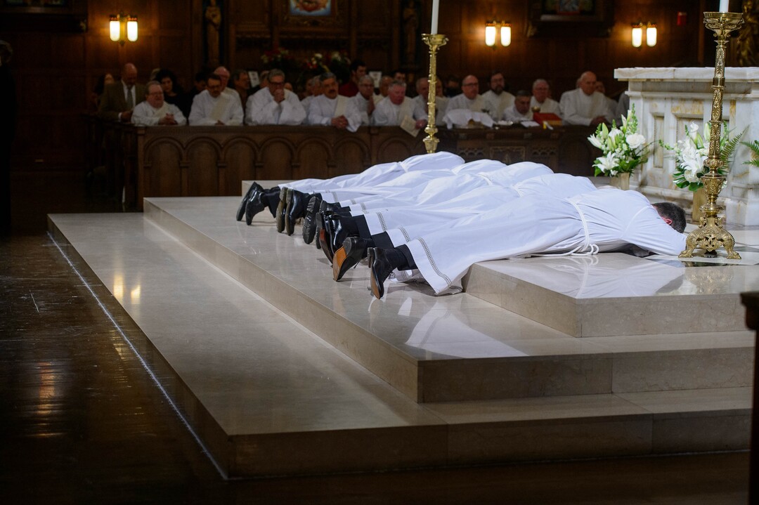 (Trent Nelson  |  The Salt Lake Tribune) Five men were ordained to the Office of Deacon at the Cathedral of the Madeleine in Salt Lake City on Friday, Jan. 31, 2020.