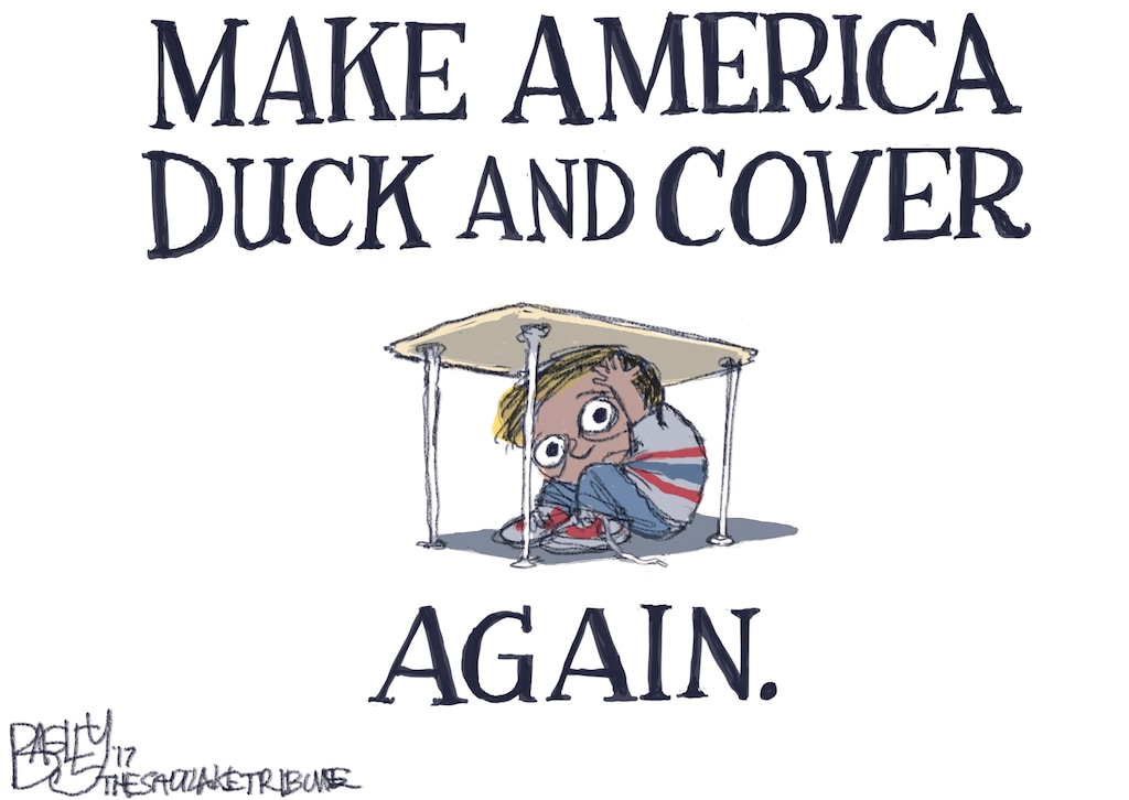(Pat Bagley | The Salt Lake Tribune) This Pat Bagley cartoon, titled "America Goes Retro," appears in The Salt Lake Tribune on Sunday, Aug. 13, 2017.