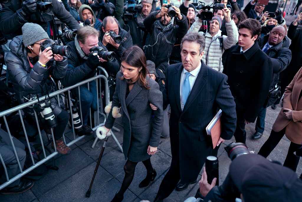 (Craig Ruttle | The Associated Press) Michael Cohen, center, President Donald Trump's former lawyer, accompanied by his children Samantha, left, and Jake, right, arrives at federal court for his sentencing, Wednesday, Dec. 12, 2018, in New York, for dodging taxes, lying to Congress and violating campaign finance laws.