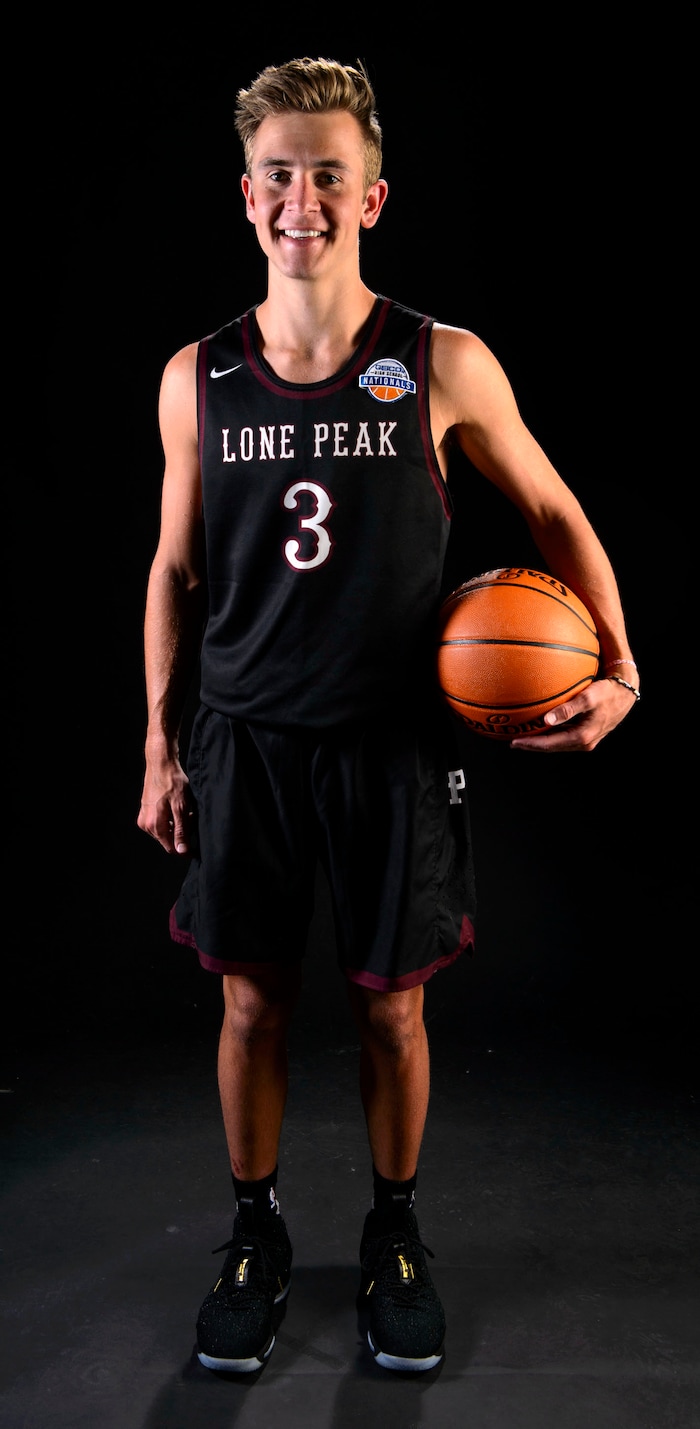 (Steve Griffin  |  The Salt Lake Tribune)  Prep basketball Steven Ashworth, Lone Peak, in the Salt Lake Tribune studio in Salt Lake City Tuesday April 10, 2018.