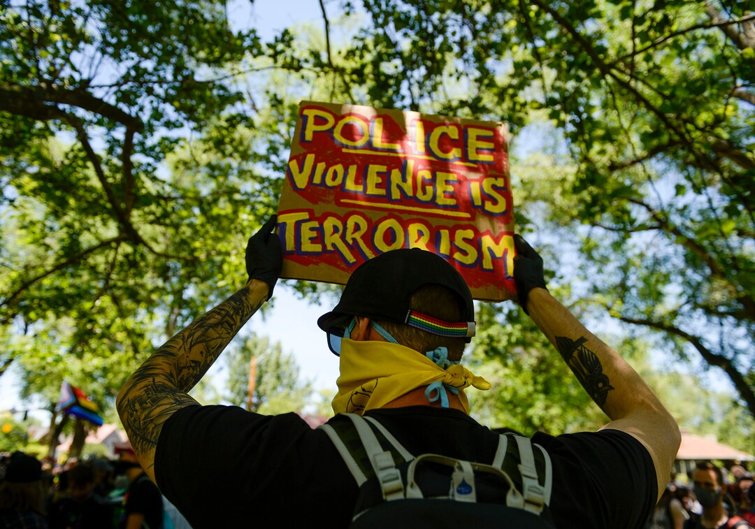 (Leah Hogsten  |  The Salt Lake Tribune) Over 1,000 Pride for Black Lives Matter supporters rallied at Liberty Park, Sunday, June 14, 2020 for over three hours before marching throughout Salt Lake City to join the Las Vidas Negras Importan Rally at Washington Square.
