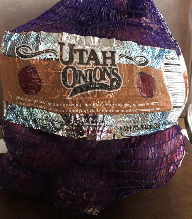 (Photo courtesy of the FDA) Mesh bags of onions sold under the Utah Onions label are being recalled.