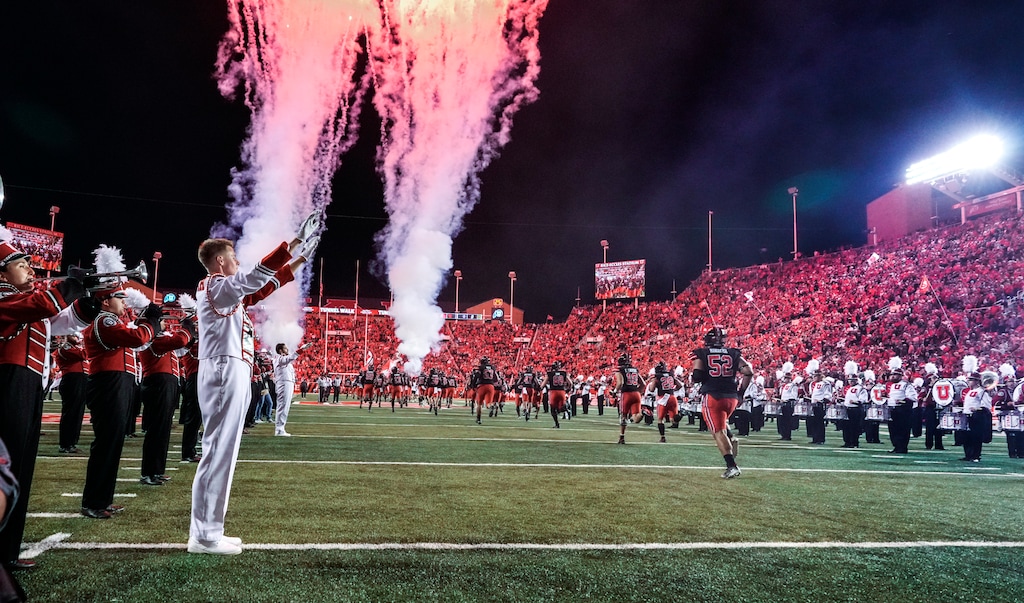 (Leah Hogsten | The Salt Lake Tribune)  as the University of Utah host San Diego State at Rice-Eccles Stadium in Salt Lake City, Sept. 17, 2022. 