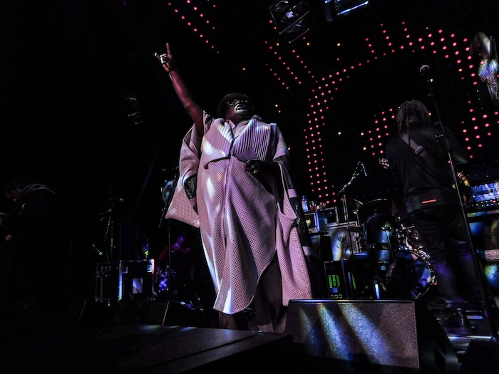 (Erin Alberty | The Salt Lake Tribune) George Clinton and Parliament Funkadelic perform for Outdoor Retailer show attendees at a party Jan. 25, 2018 in the Temple Nightclub in Denver.