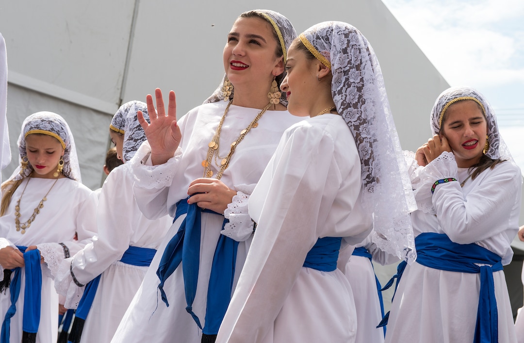 (Leah Hogsten  |  The Salt Lake Tribune) The Olympian Dancers perform at the 42nd Annual Greek Festival on the grounds of the Holy Trinity Cathedral Greek Orthodox Church. The three day festival offers a wide variety of food and pastries, Greek musicians and dance performances.